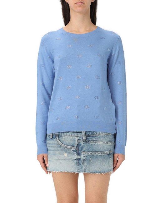 Liu Jo Blue Embellished Top