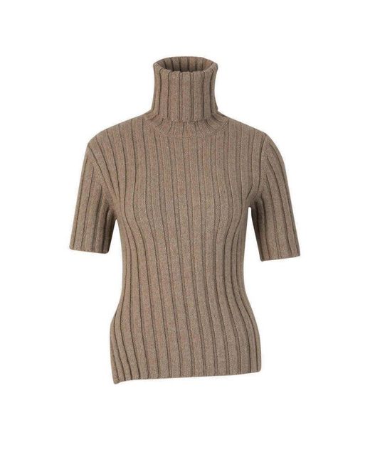 The Row Gray Depinal Ribbed-knit Turtleneck Jumper