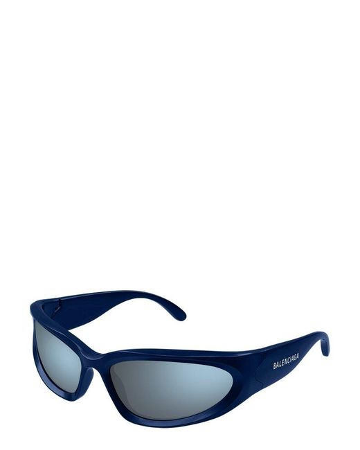 Balenciaga Blue Swift Oval Frame Sunglasses for men
