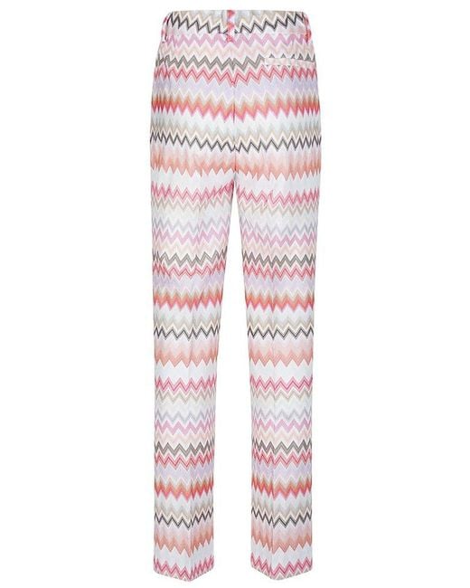 Missoni Multicolor Zig-zag Pattern Straight Leg Trousers