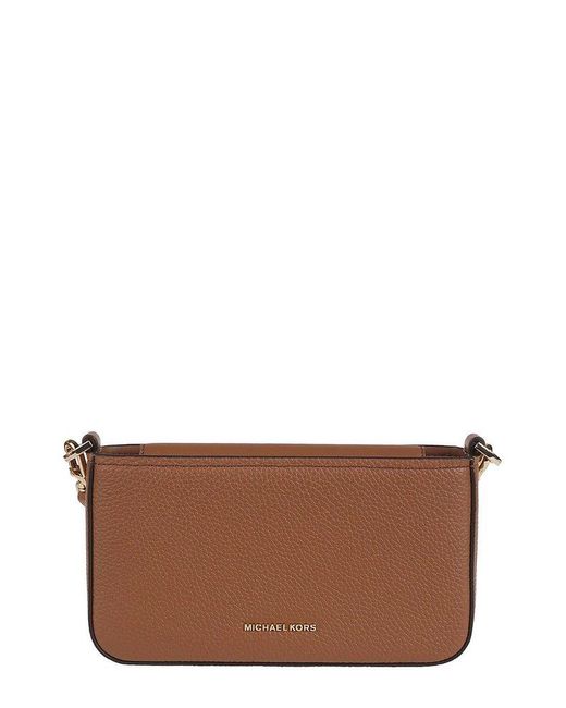 Michael Kors Brown Bryant Small Pebbled Convertible Pouch