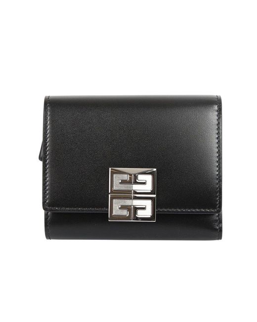 Givenchy Leather 4d Logo Plaque Trifold Wallet in Black | Lyst
