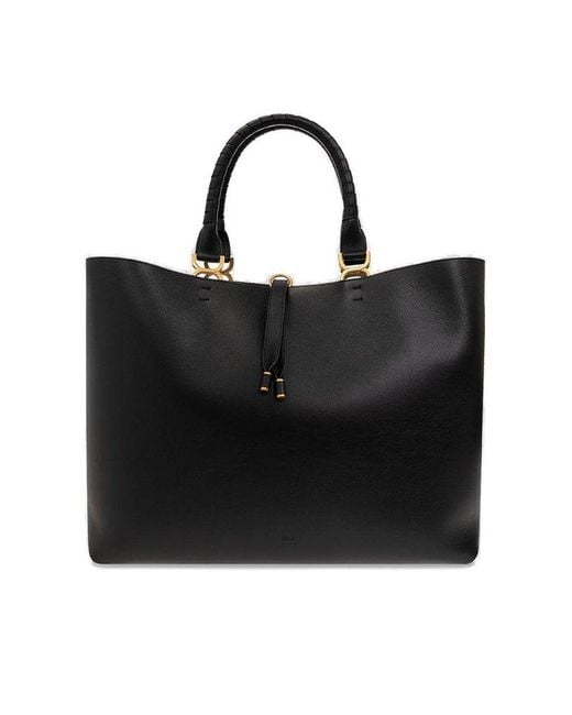 Chloé Marcie Shopper Bag in Black | Lyst