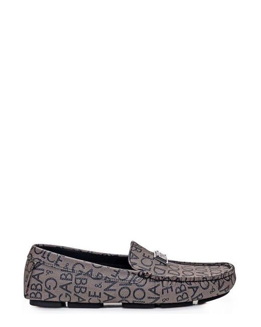 Dolce & Gabbana Gray Logo Jacquard Slip-on Loafers for men