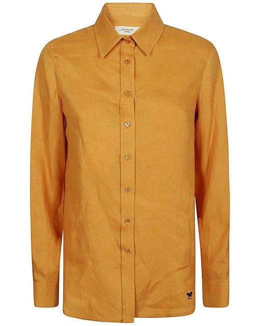 Weekend by Maxmara Orange Buttoned Long-sleeved Shirt