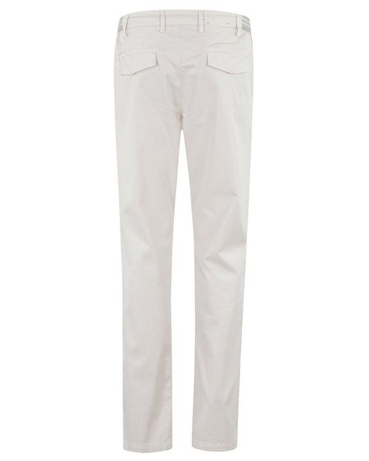 Eleventy White Drawstring Pleated Jeans for men