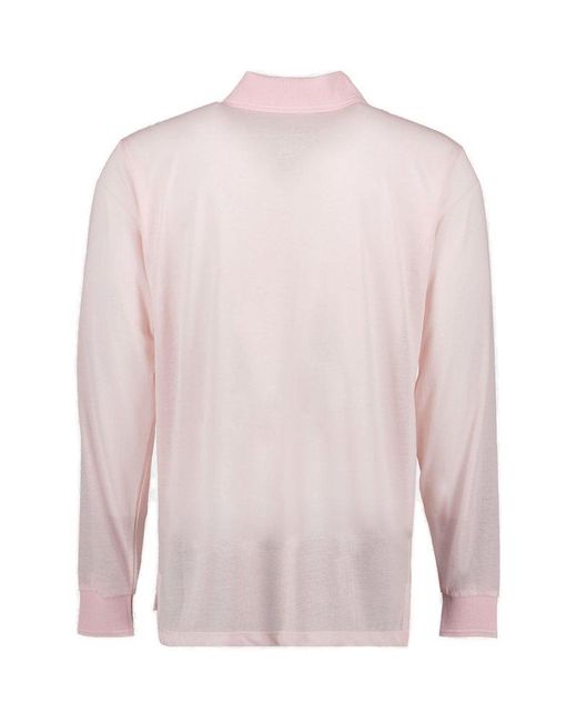 Dior Pink Homme Long-sleeved Polo-shirt