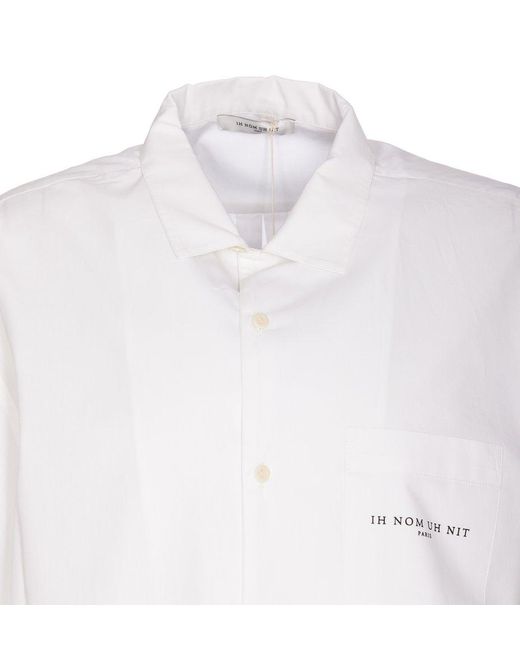 Ih Nom Uh Nit White Logo Printed Short-sleeved Shirt for men