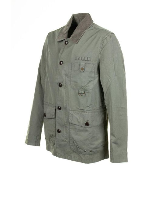 Barbour Green Pocket Detailed Military Shirt Jacket for men