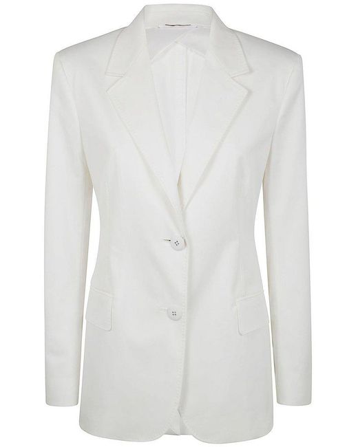 Max Mara White Yuppy Single-Breasted Long-Sleeved Blazer