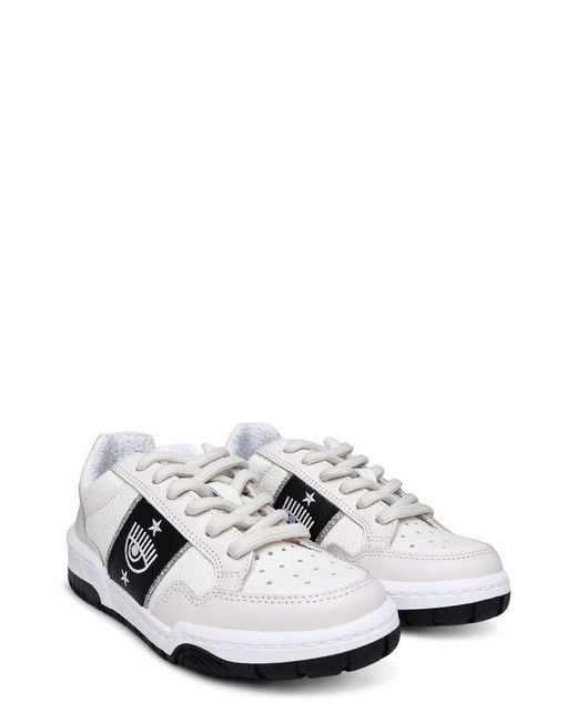 Chiara Ferragni White Cf-1 Lace-up Sneakers