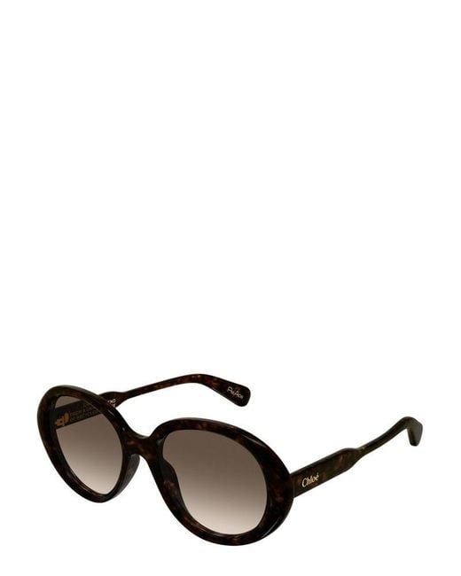 Chloé Black Round Frame Sunglasses