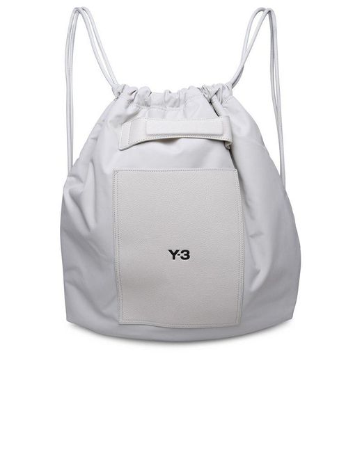 Y-3 Gray Ivory Nylon Bag for men