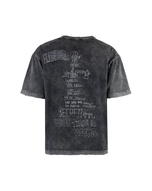 Maison Mihara Yasuhiro Black Printed Cotton T-Shirt for men