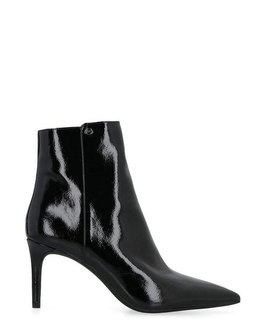 MICHAEL Michael Kors Black Polished Pointed Toe Ankle Boots