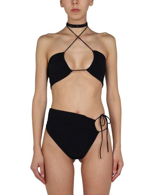 Magda Butrym Black Criss Cross Bikini Top
