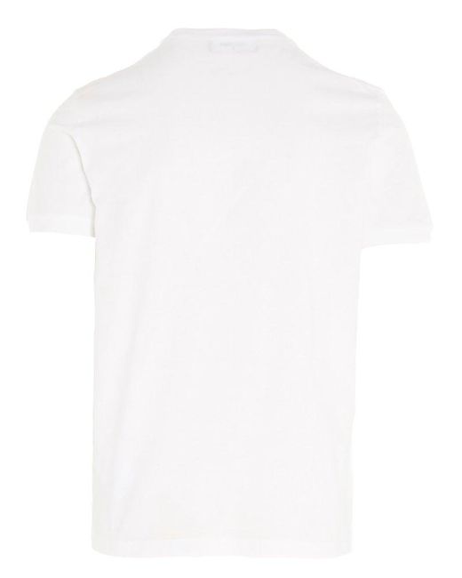DSquared² White Leaf2 Crewneck T-shirt for men