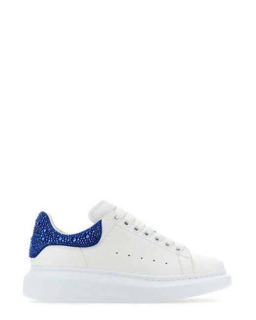 Alexander McQueen White Oversized Embellished Lace-up Sneakers