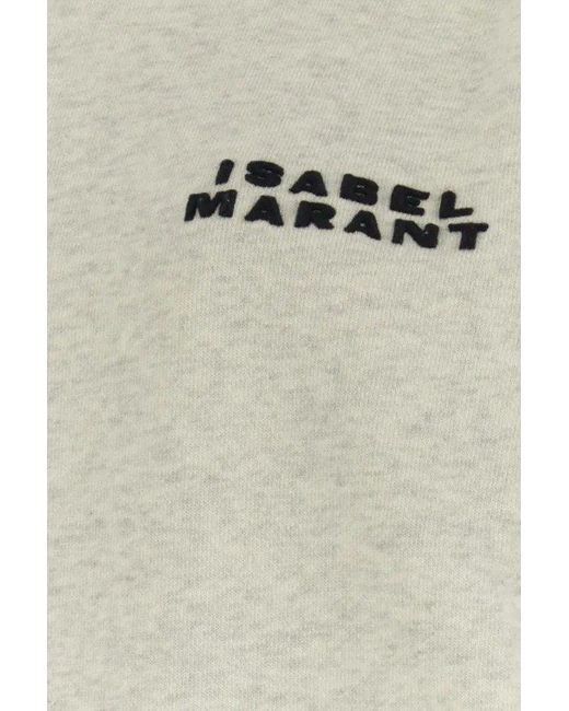 Isabel Marant White Logo Embroidered Crewneck Sweatshirt
