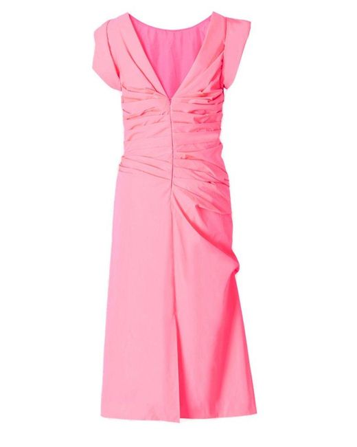 Dries Van Noten Pink Asymmetrical Draped Dress