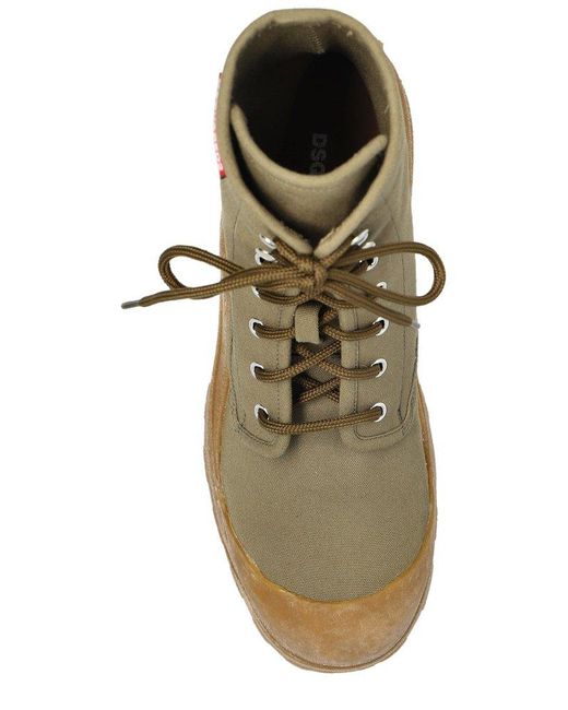 DSquared² Brown Lace-Up Ankle Boots for men