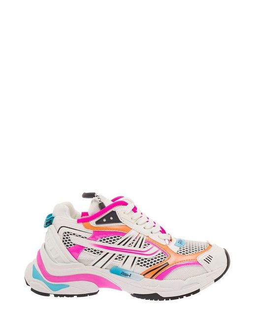 Ash Pink Multicolor Race Sneakers In Polyurethane