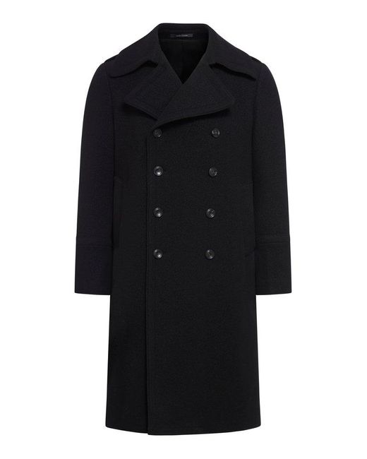 Tagliatore Black Single Breasted Coat for men
