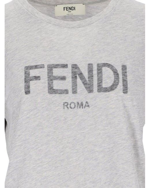 Fendi Gray Logo T-shirt