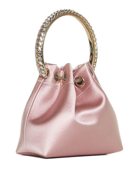 Jimmy Choo Pink Bon Bon Tassel-detailed Top Handle Bag