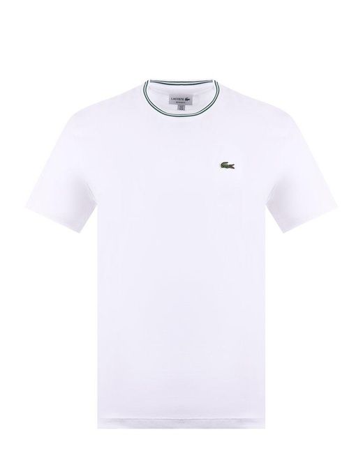 Lacoste White Cotton T-Shirt for men