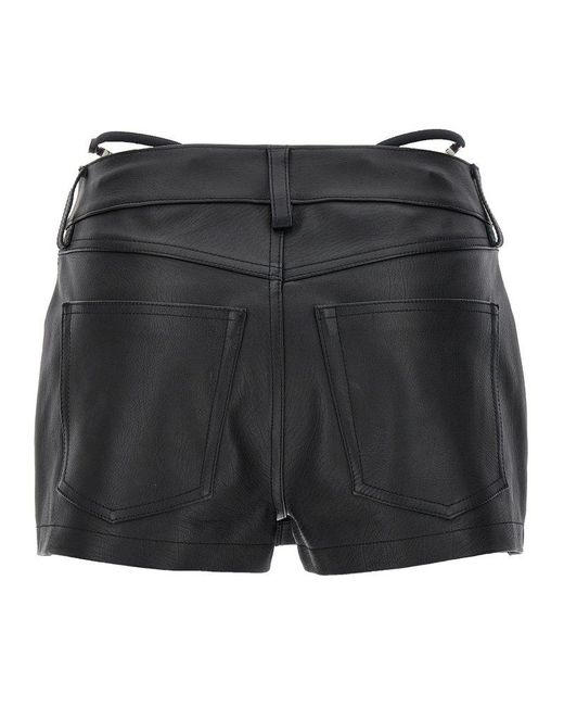 Alexander Wang Black Thong Leather Skort Bermuda, Short