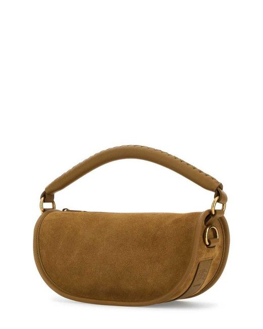 Burberry Brown B Clip Zipped Shoulder Bag
