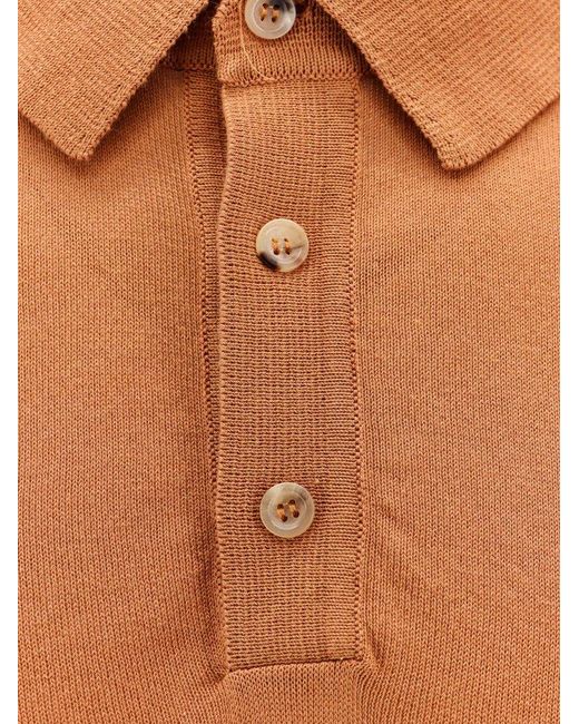 Roberto Collina Orange Short-sleeve Polo Shirt for men