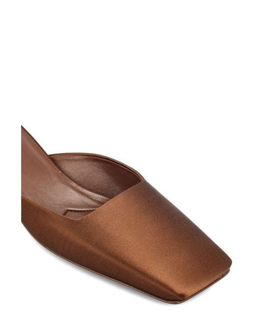 Prada Brown Square-toe Low-heeled Mules