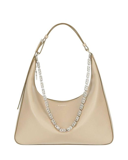 Givenchy Leather Moon Cut Medium Hobo Bag in Beige (Natural) Lyst