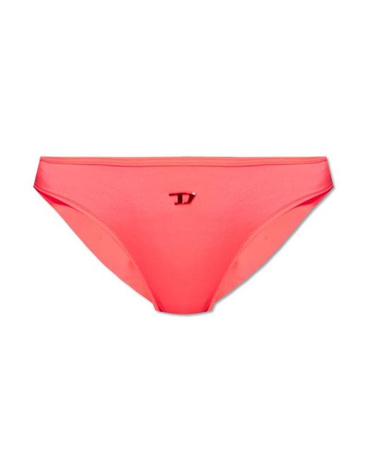 DIESEL Pink Bfpn Bonitas X Logo Plaque Swimsuit Bottoms