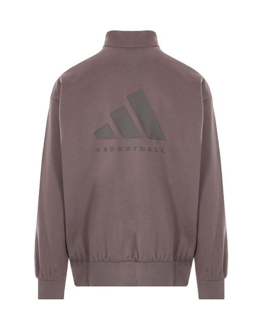 Adidas Brown Basketball Half-zip Sweatshirt