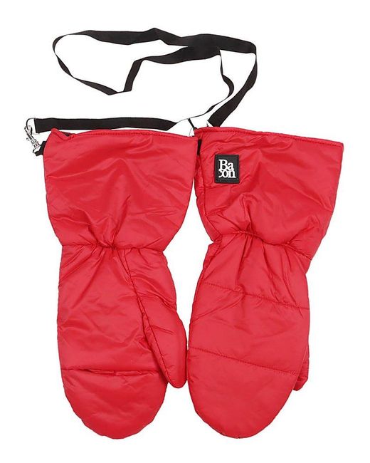 Bacon Red Mittens With Strap