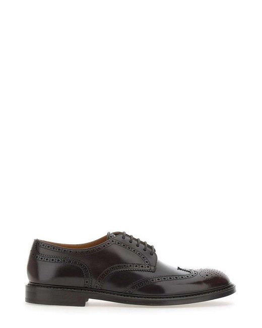 Doucal's Brown Dovetail Lace-Up Shoes for men