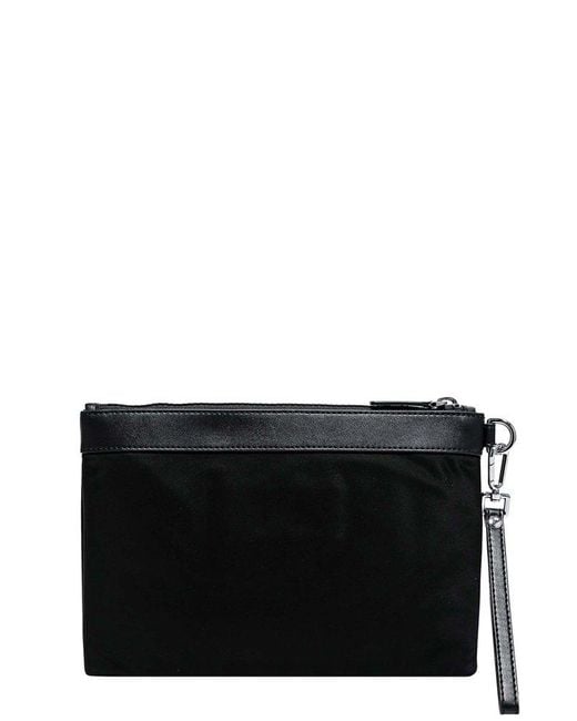 Michael Kors Black Logo Detailed Zipped Clutch Bag for men