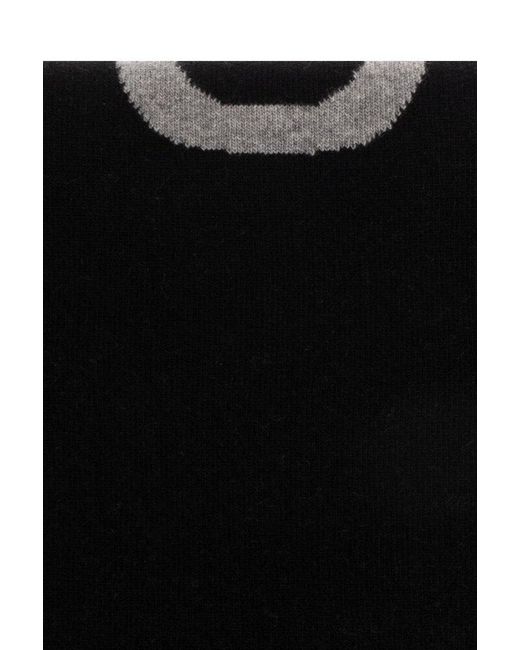 Givenchy Black Wool Scarf With Logo, for men