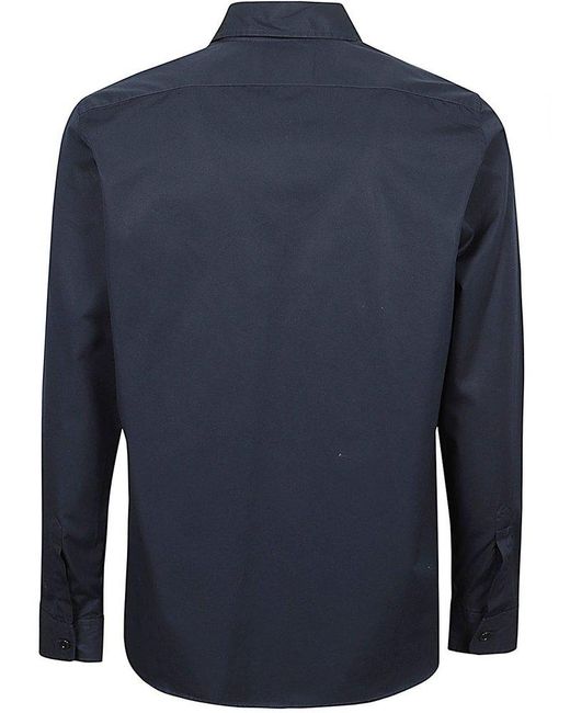 Aspesi Blue Long Sleeved Buttoned Shirt for men