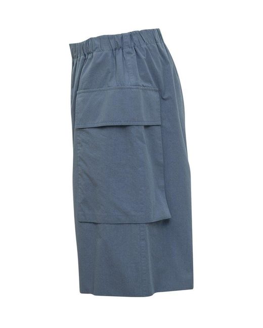 Jil Sander Blue Cotton Shorts for men