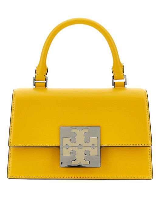 Tory Burch Yellow Bon Bon Foldover Mini Top Handle Bag