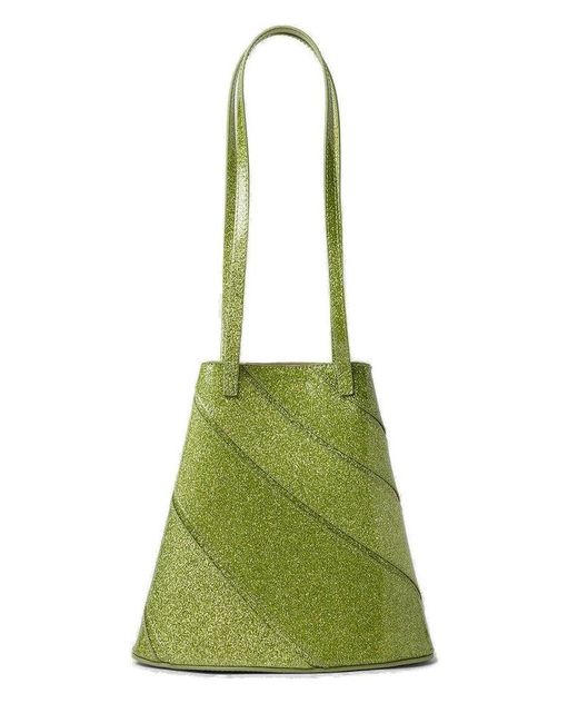 Kiko Kostadinov Green Twisted Shopper Shoulder Bag
