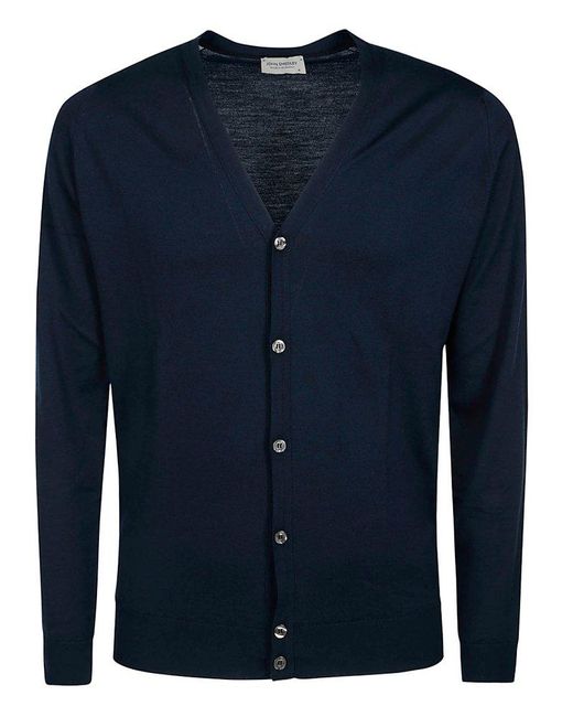 John Smedley Blue Petworth Knit Cardigan for men