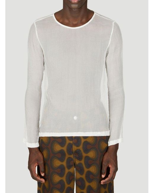 Dries Van Noten Gray Semi Sheer Top for men