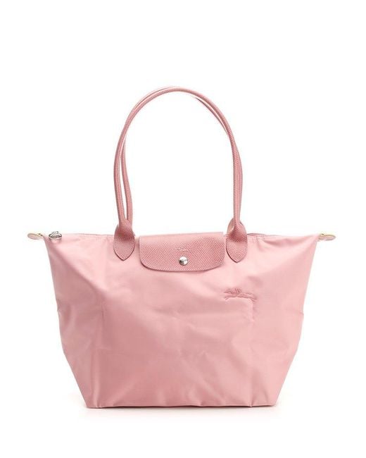 Longchamp Pink Le Pliage Press-stud Fastened Shoulder Bag