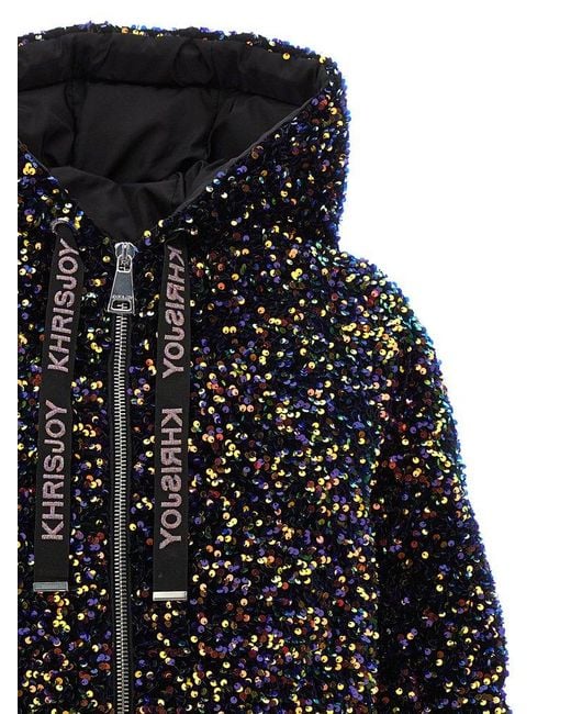 Khrisjoy Black Night Sequinned Quilted Jacket