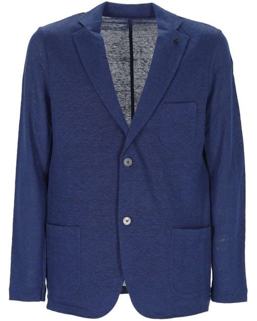 Gran Sasso Blue Single-Breasted Tailored Blazer for men